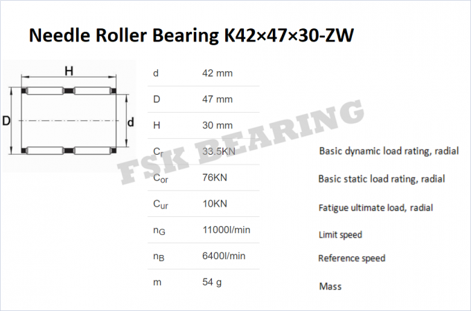 Sê-ri K-ZW K42X47X30-ZW, K58 × 65 × 36-ZW Tải trọng xuyên tâm lắp ráp lồng lăn kim 0